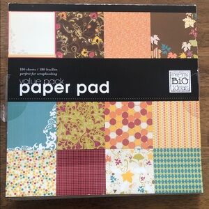 Me & My Big Ideas Colorful Paper Pad Card Stock Scrapbook Sheets